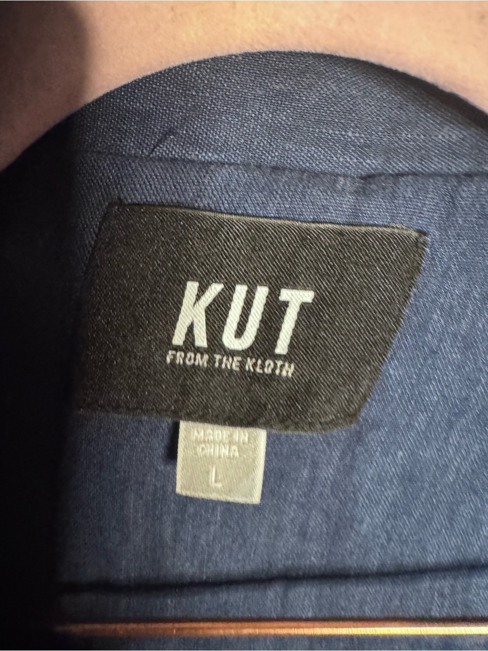 KUT From the Kloth Navy Linen Blend Open Front Jacket Blazer Size Large - Picture 5 of 9